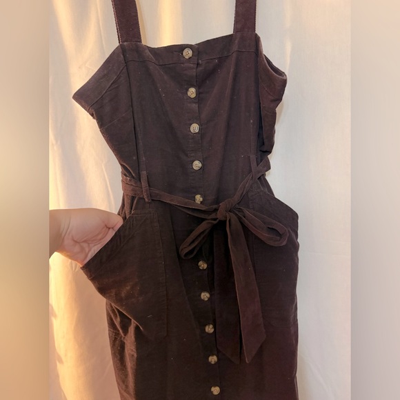 Universal Thread Maroon Corduroy Button-Down Mini Dress - Picture 3 of 5